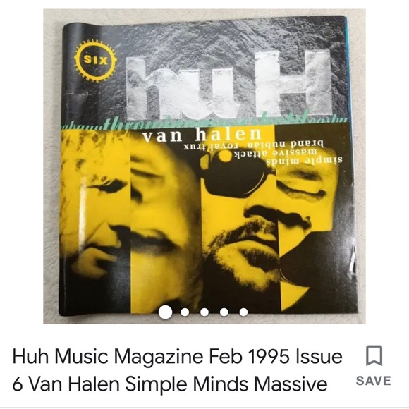 HUH music magazine vtg February 1995, cover missing/simple minds/Van Halen - Picture 1 of 6
